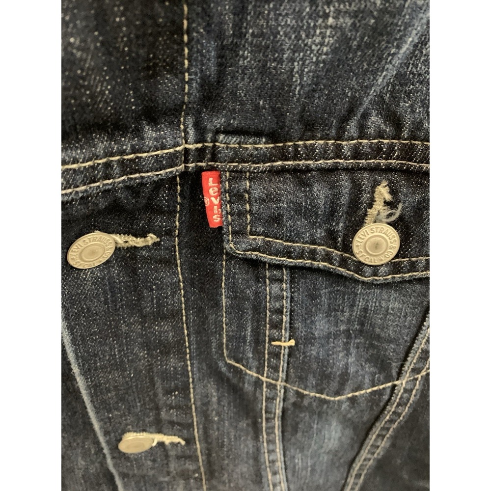 Vintage Levi Strauss Denim Jacket Youth XL Trucker Western Classic Jean Coat 90s - Picture 7 of 10